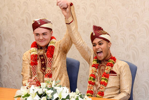 Couple married...